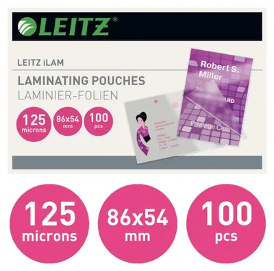 Obrázek produktu pro Leitz EVA 54 x 86mm, Lesklý, Průhledná, 54x86mm, 86 mm, 54 mm, 100 kusů