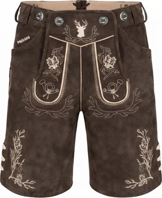 Produktbild von PAULGOS Herren Trachten Lederhose Kurz - HK3 - Echtes Leder - in 3 Farben erhältlich - Größe 44 - 60
