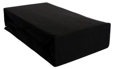 Produktbild von Jersey Spannbettlaken 100% Baumwolle 120-130x200 cm + 25 cm Rundumgummizug Schwarz