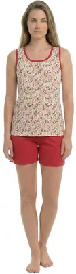 Produktbild von Kisses&Love Damen-Sommerpyjama aus 100 % Baumwolle mit breiten Trägern KL45250