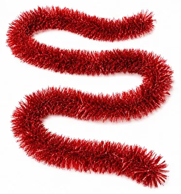 Produktbild von Weihnachtsdekoration Girlande Lametta mit Sternen Weihnachtsbaum Tannenbaum 4m | Rot