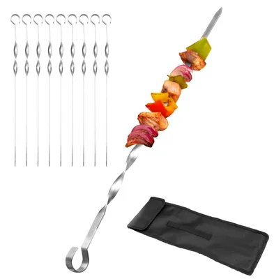 Productafbeelding van Bremermann BBQ-spiesjes, set van 10, inclusief opbergtas / roestvrij staal, 39 cm