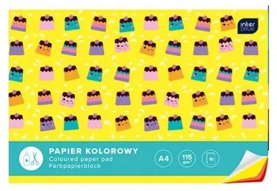 Produktbild von Interdruk Bunter Papierblock Schulbedarf Bastelpapier A5 10 Blatt