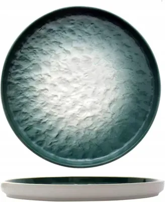 Imagen del producto de Plato decorativo plano de cena, efecto de piedra verde de 21 cm