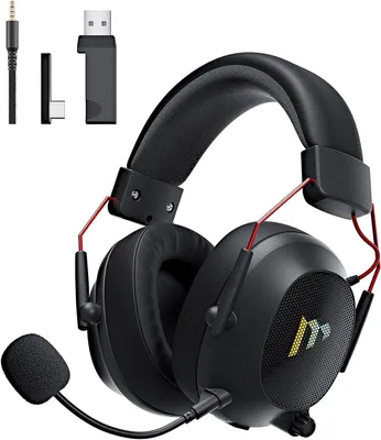 Produktbild von Gaming-Headset mit Mikrofon mit Geräuschunterdrückung für PC,PS4,PS5,Mac, Bluetooth 5.3 Gaming-Kopfhörer mit RGB-Licht,Surround-Sound, 48-Stunden-Akku