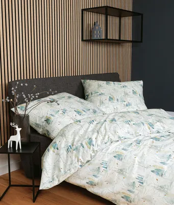 Produktbild von Janine Design Mako-Satin-Bettwäsche-Garnitur modern art S 42137 Farbe perlblau reif Größe 135x200+80x80