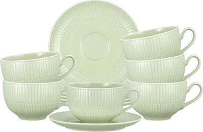 Produktbild von Seltmann Weiden Amina Seladon Milchkaffeetasse + Untertasse 6er Set