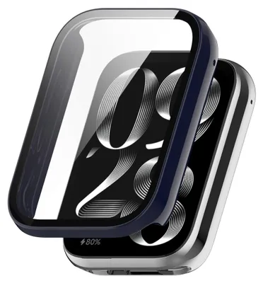 Obrázek produktu pro Pouzdro na chytré hodinky + ochranné sklo pro Xiaomi Smart Band 10 Pro, tvrdost 9H, modré