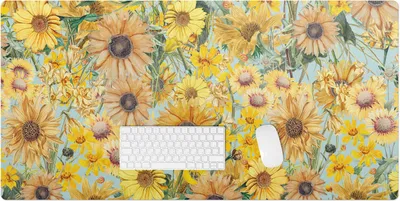 Produktbild von Blumenwiesenmuster – Schreibtischunterlage – Rutschfeste Tischunterlage – Schreibtischmatte für Büro & Zuhause – Schreibunterlage – Mauspad – Tischmatte – 120 x 60 cm