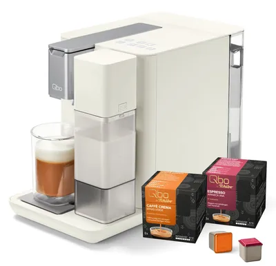 Produktbild von Tchibo Qbo Kapselmaschine, MILK MASTER, White Cashmere, inkl. 16 Kapseln Premium Kapselmaschine für Milchspezialitäten, Espresso, Caffè Crema und Caffè Grande, PressBrew Technologie