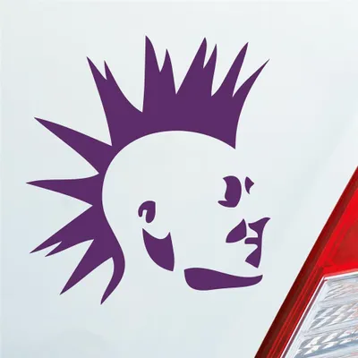 Produktbild von Auto Aufkleber Punker Punk New Wave Rock Tuning 10x11 cm Lila Sticker Heckscheibenaufkleber