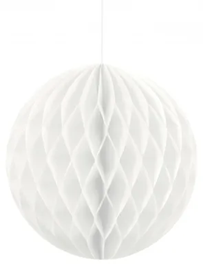 Produktbild von Weiße Wabenball-Dekoration aus Papier 12 cm für Partys - Einheitsgröße