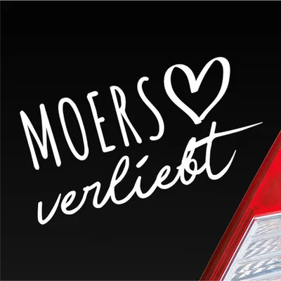 Produktbild von Auto Aufkleber Moers verliebt Herz Stadt Heimat Liebe Car 19x10 cm Weiss Glanz Sticker Heckscheibenaufkleber