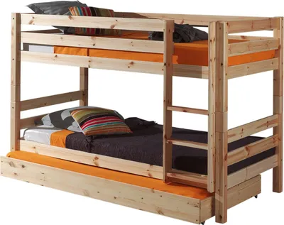 Produktbild von Etagenbett Karolina 210x105x140 Hochbett Massivholz natur