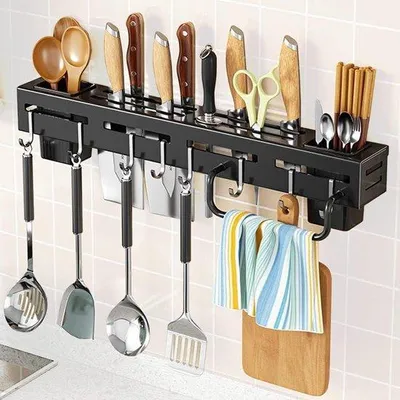 Produktbild von Famanu Wandregal für Küchenutensilien - Edelstahl, Wandmontage, multifunktional