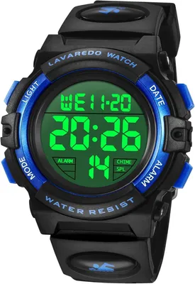 Produktbild von Armbanduhr Digital Uhren für Kinder 50M Wasserdicht Sports Outdoor Digitaluhr Kinder Silikon Wecker/Stoppuhr/LED-Licht/Stoßfest/Datum, Elektronische