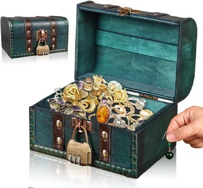 Produktbild von Holzschublade vintage Design 15 x 12 x 7 cm mit Schloss