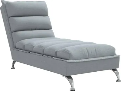 Produktbild von vidaXL Chaiselongue mit Kissen Hellgrau Stoff
