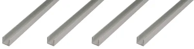 Zdjęcie produktu dla Alberts 4 x profil U, aluminium, 20 x 20 x 20 x 1,5 mm, długość 2 m, anodowane na srebrno