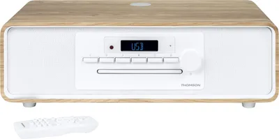 A Thomson Micro-Kompaktanlage MIC301IBT is shown on a white background, with a remote control in the foreground.