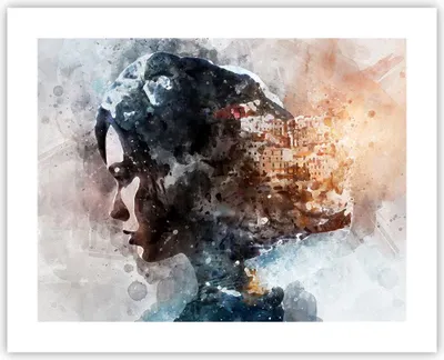 Produktbild von Poster - Poster ohne Rahmen - Frau Abstraktion - 50x40 cm - Wand Bild - Wanddeko - Wandbilder - Kunstposter - Wandposter - Bilder - Kunstdruck - Wanddekoration - Wandbild - P2XAA50x40-3956