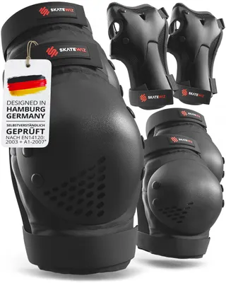 Image de SKATEWIZ Set de protections pour enfants Set de protections pour adultes [6pc] - Protections Inliner Genouillères Skateboard protection