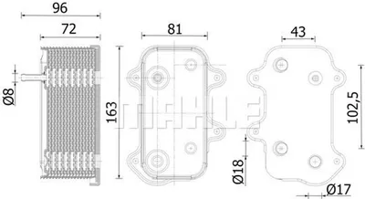 Obrázok produktu pre Chladič oleja Motorový olej MAHLE pre PORSCHE BOXSTER