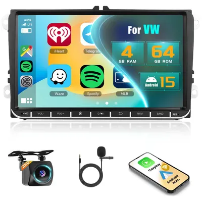 Imagen del producto de Radio para coche con pantalla táctil de 9 pulgadas, sistema Android 13, 4G, 64G de memoria interna, GPS, WiFi, formato 2 DIN