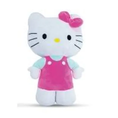 Produktbild von Kuscheltier Hello Kitty 25 cm stehend weiß/pink Stoffkatze