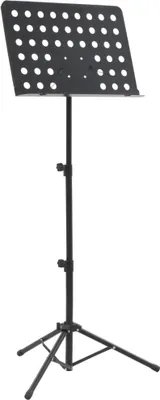 Produktbild von Notenständer aus Stahl, höhenverstellbar von 75 - 142 cm, schwarz