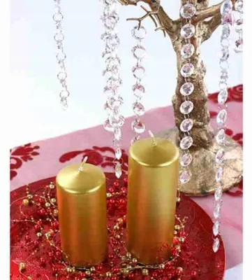 Produktbild von PartyDeco Gold Metallik Kerze 15x6 cm 6 Stück