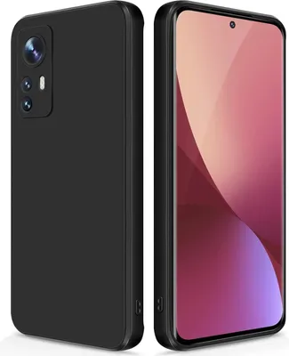 Produktbild von Silikon Hülle für Xiaomi 12 Flüssigsilikon Dünn Gel Gummi Matt Kratzfeste Schutzhülle Schwarz