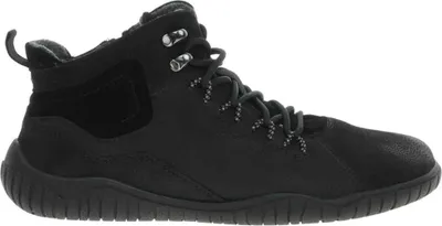 A studio shot of a black boot.