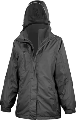 Produktbild von Result R400F | Damen 3 in 1 Softshell Journey Jacket - Farbe: Black/Black - Größe: XL (16/42)