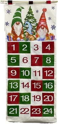 Produktbild von Weihnachts-Adventskalender, 24-Tage-Countdown bis Weihnachten, Countdown-Kalender mit befüllbaren Taschen, wiederverwendbare Wand- und Türdekoration,