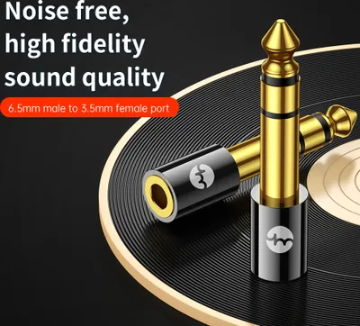 Produktbild von YHEMI Audio-Adapter 6,5 mm (männlich) Mikroklinke auf 3,5 mm Miniklinke (weiblich) Adapter schwarz