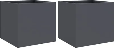 Obrázek produktu pro vidaXL květináč 2 ks Antracit 32x30x29 cm ocelový
