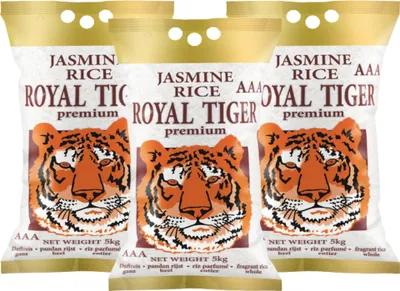 Produktbild von Royal Tiger Jasminreis Duftreis, 3x 5kg Beutel, Jasmin-Reis aus Thailand