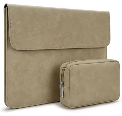 Image de Housse Ordinateur Portable 14 Pouces avec Trousse, pour MacBook Pro/Air Surface Pro HP - Marron