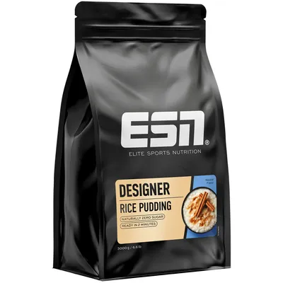A black bag of ESN Designer Rice Pudding.