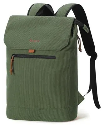 Produktbild von Tagesrucksack Damen & Herren Mattleder 15,6" Laptopfach Grün 39x17x30cm 15L