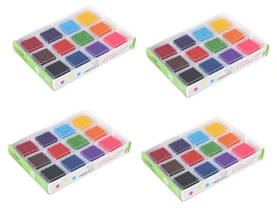 Produktbild von 48 Stück Stempelkissen, 12 Farben, waschbarer Stempel, Kinderspielzeug für DIY-Kunsthandwerk, Kartenherstellung