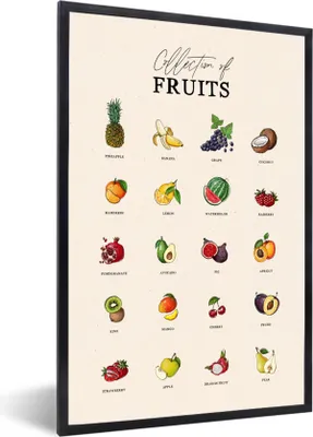 Produktbild von MuchoWow® Gerahmtes Poster Obst - Lebensmittel - Küche 20x30 cm - Poster mit Schwarzem Bilderrahmen Wandposter Rahmen Foto Bilder - Drucken - Bilder Poster im Rahmen