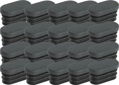 Produktbild von Möbelbeinkappen aus Kunststoff, ovale Stuhlbeinkappen, Möbelbeinkappen aus Kunststoff, ovale Trampolin-Stuhlkappen, 20 Stück (15 x 30 mm)