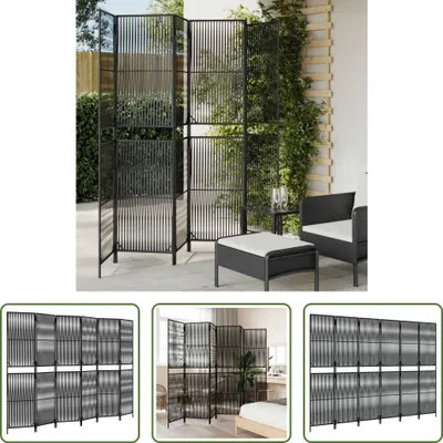 Obrázok produktu pre The Living Store Paravent 6-tlg. Schwarz Poly Rattan