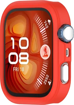 Image de Silicone cas de protection pour Huawei Watch Fit 4 Pro demi-couverture de protection rouge