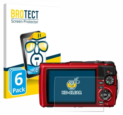 Produktbild von 6x Für Olympus OM System Tough TG-7 Schutzfolie BROTECT Displayschutz Display Schutz Folie Klar Transparent