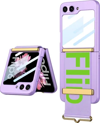 Obrázek produktu pro Pouzdro pro Samsung Galaxy Z Flip 6 / Z Flip 7 FE Ultratenké pouzdro s kloubovou ochranou, malou ochrannou fólií na displej a poutkem Fialová