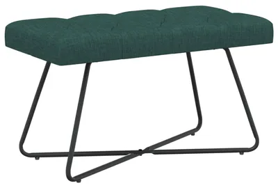 Image de Banc vidaXL à capitonnage, vert foncé, 80 x 40 x 46 cm, tissu