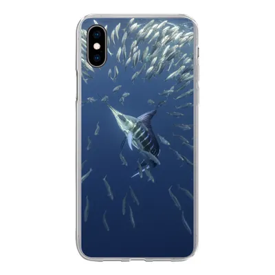 Produktbild von MuchoWow® Handyhülle Schutzhülle Hülle für iPhone Xs Fisch - Schwertfisch - Wasser Silikon Softcase Handy Hülle - Handytasche